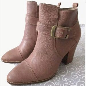 DJP Taupe Leather Ankle Boots